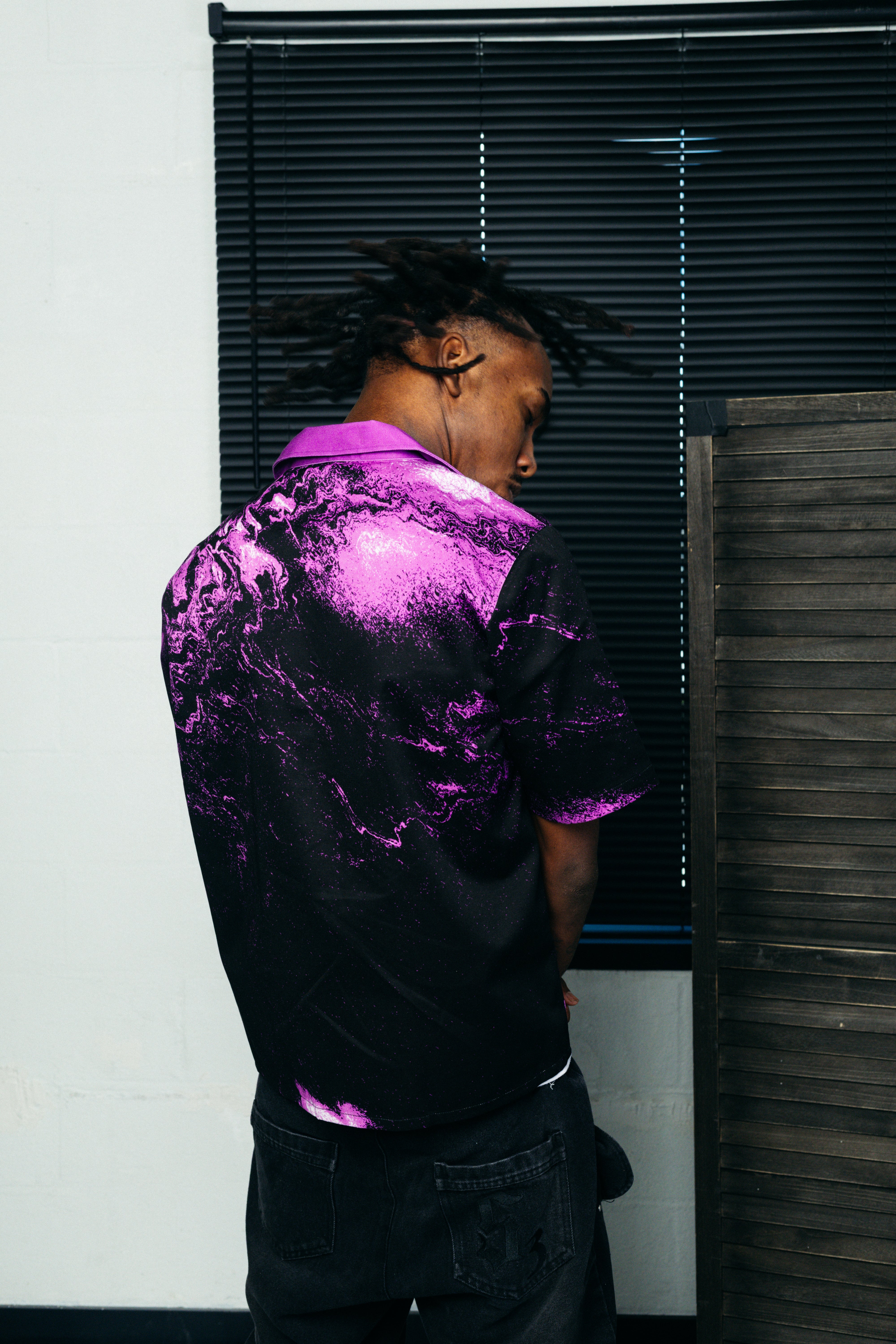 Empire State Of Mind Bowling Shirt-Purple