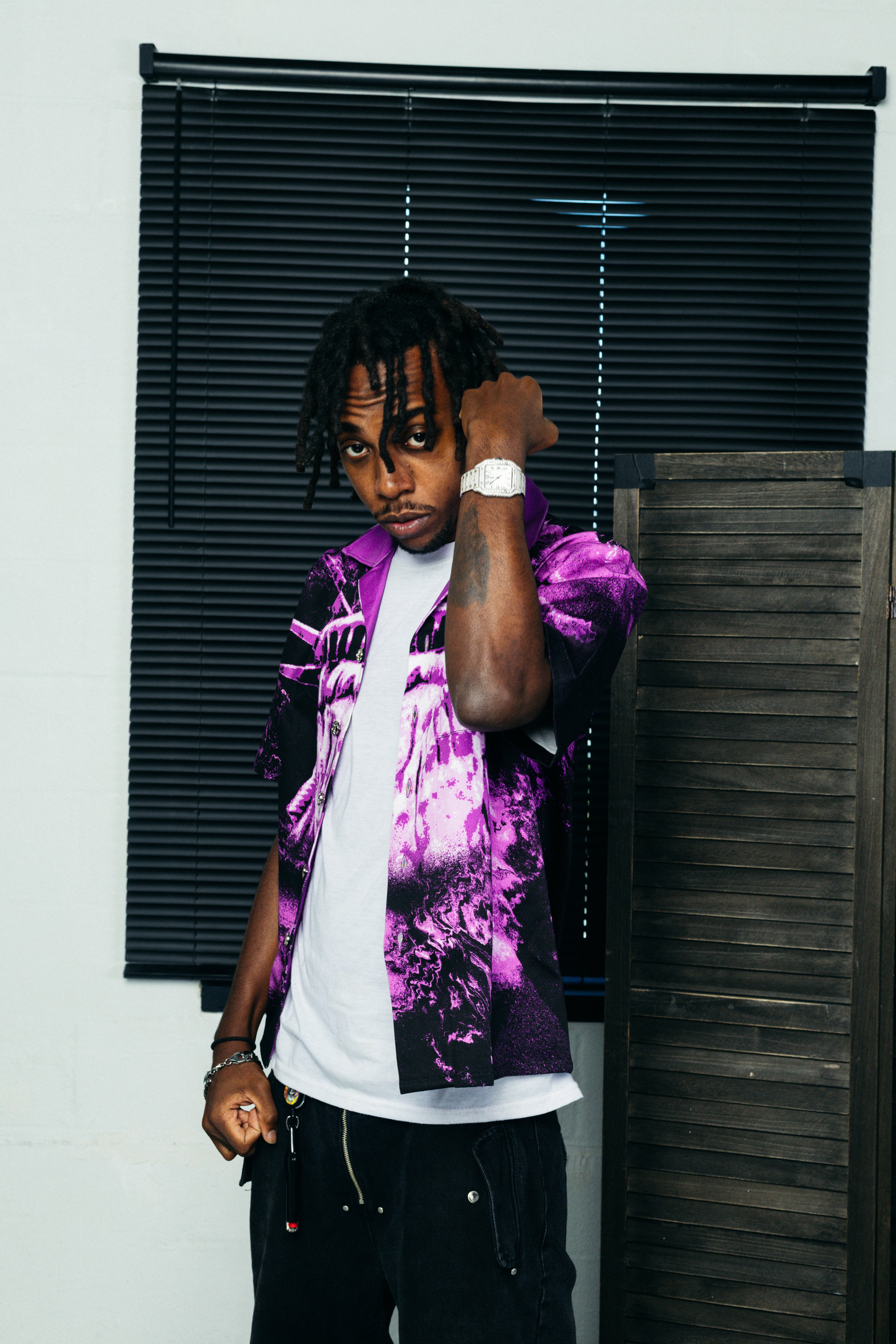 Empire State Of Mind Bowling Shirt-Purple