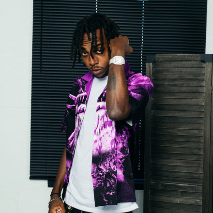 Empire State Of Mind Bowling Shirt-Purple